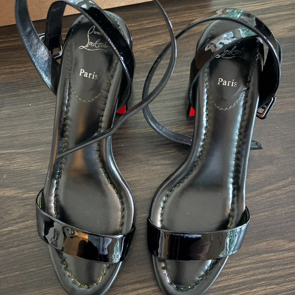 Christian Louboutin Glossy Black Heels Miss Sabina 37.5